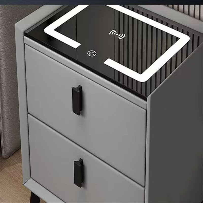 Oliver Hadiyah Nightstand with Wireless Charging Station LED